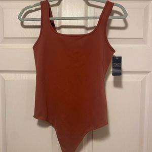 A& F Rust size Medium bodysuit, NWT, never worn, stretchy and soft material.